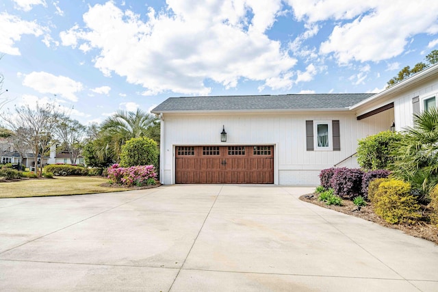 garage with driveway