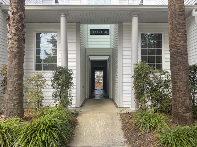 property entrance with a porch