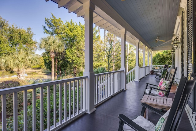 wooden deck with a porch