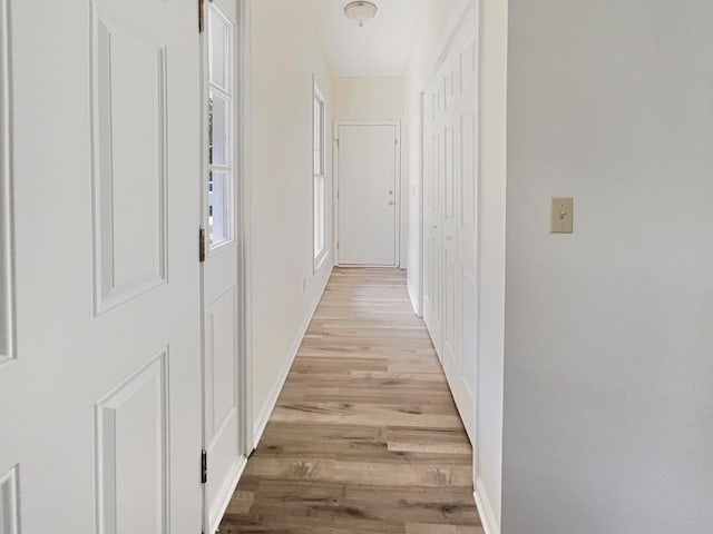 hall featuring light hardwood / wood-style flooring