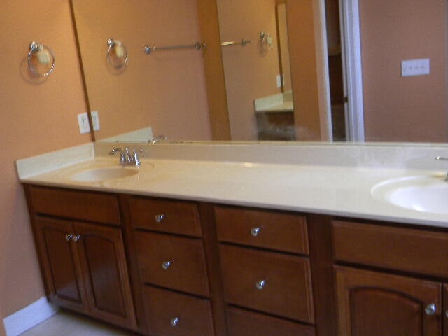 bathroom with dual vanity