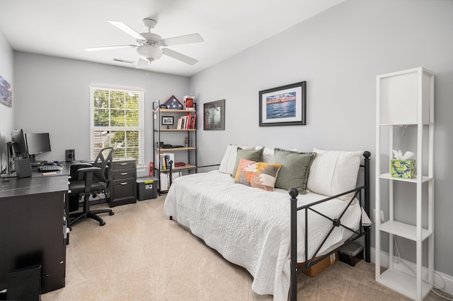 1813 Parkland Preserve Ln, Charleston, SC 29412 - bedroom featuring light carpet, an office area, and ceiling fan