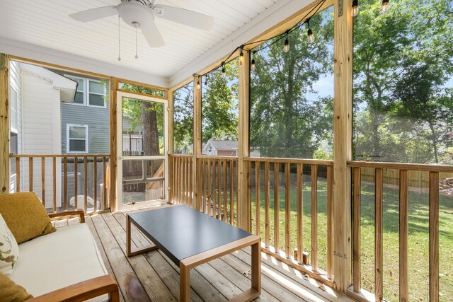 1813 Parkland Preserve Ln, Charleston, SC 29412 - unfurnished sunroom featuring ceiling fan