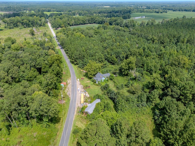 aerial view featuring a forest view