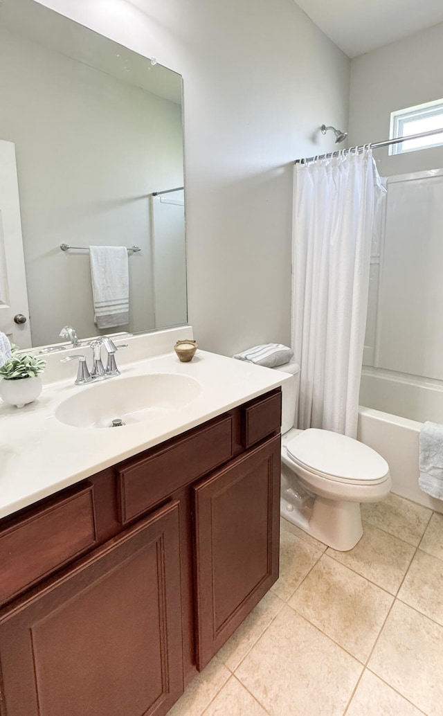 115 Hyrne Dr, Goose Creek, SC 29445 - full bathroom with toilet, tile patterned floors, vanity, and shower / bath combo with shower curtain