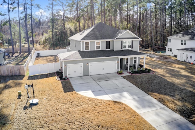 view of property featuring a garage