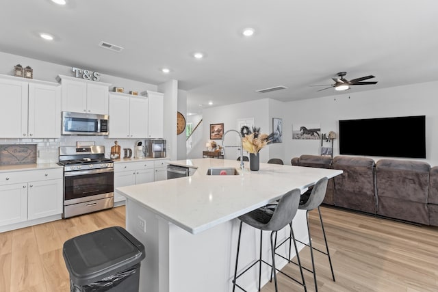 68 Red Bluff St, Summerville, SC 29483 - kitchen featuring visible vents, light wood-type flooring, a sink, and stainless steel appliances