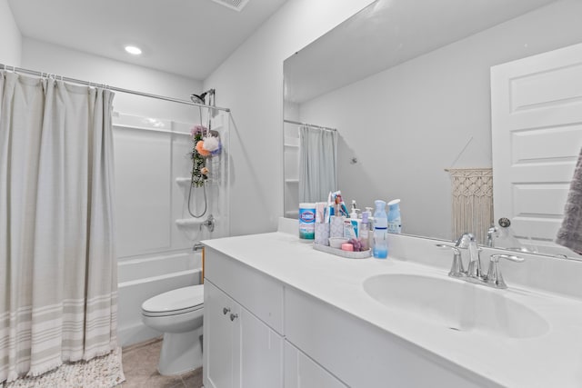 68 Red Bluff St, Summerville, SC 29483 - full bathroom featuring toilet, vanity, tile patterned floors, and shower / bath combo