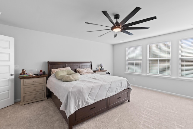 68 Red Bluff St, Summerville, SC 29483 - bedroom with baseboards, light colored carpet, and ceiling fan