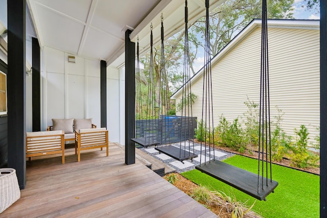 exterior space featuring an outdoor hangout area