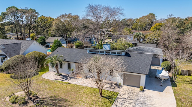 drone / aerial view with a residential view