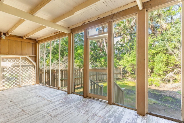 view of unfurnished sunroom