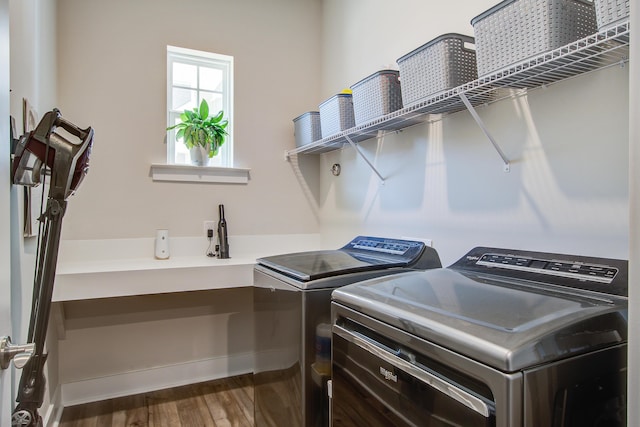 1641 Adventure Xing, Mount Pleasant, SC 29466 - washroom featuring washing machine and dryer and wood finished floors
