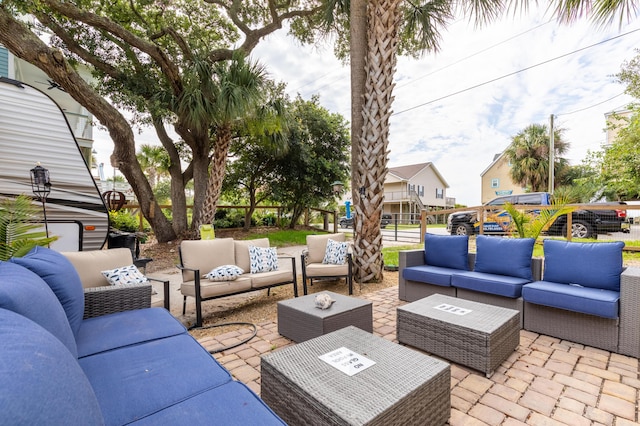view of patio / terrace with an outdoor living space