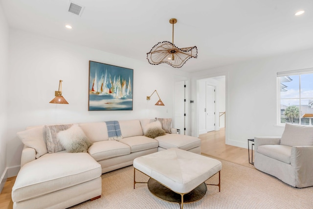 living room featuring hardwood / wood-style flooring