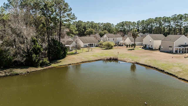 drone / aerial view with a residential view