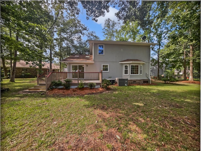 109 Evance Ct, Summerville, SC 29485 - back of property featuring crawl space, a deck, and a yard