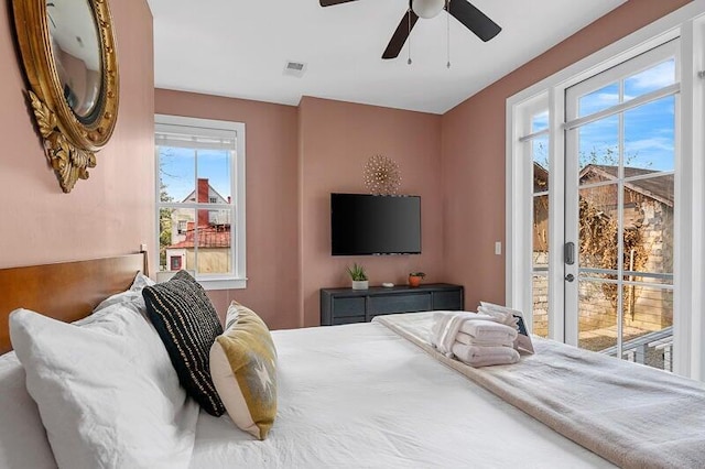 162 Spring St, Charleston, SC 29403 - bedroom featuring access to outside and ceiling fan