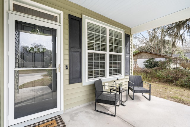 exterior space featuring covered porch