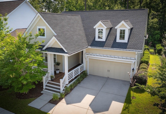 3537 Crosstrees Ln, Mount Pleasant, SC 29466 - view of front of property with a porch, a shingled roof, concrete driveway, and an attached garage