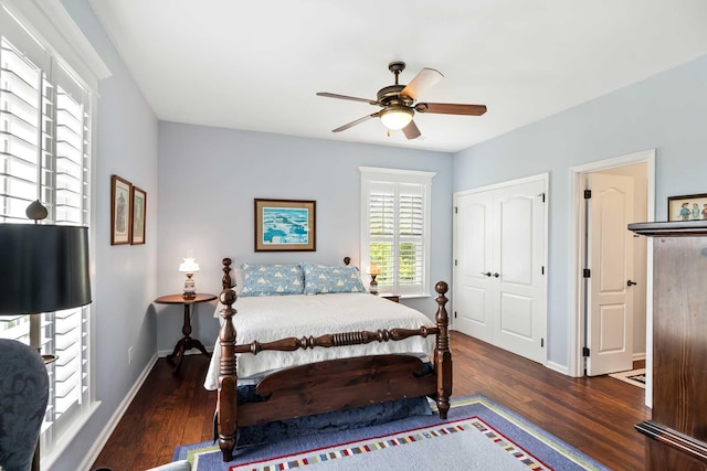 2636 Anchor Watch Dr, Wadmalaw Island, SC 29487 - bedroom with wood finished floors, baseboards, and ceiling fan