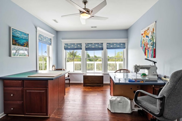 2636 Anchor Watch Dr, Wadmalaw Island, SC 29487 - office space featuring dark wood-style flooring, a wealth of natural light, and visible vents