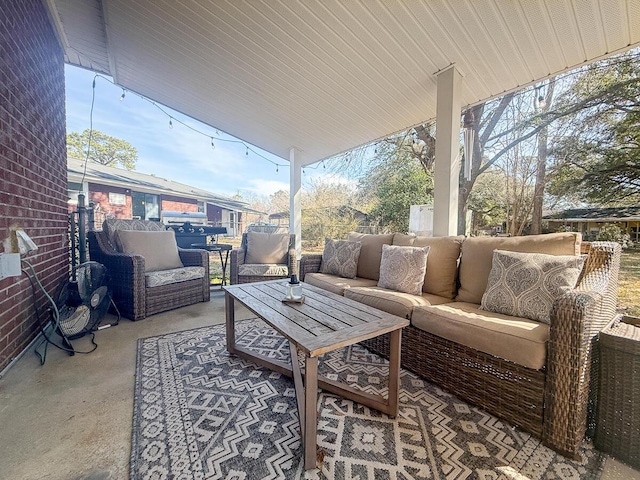 view of patio with an outdoor hangout area