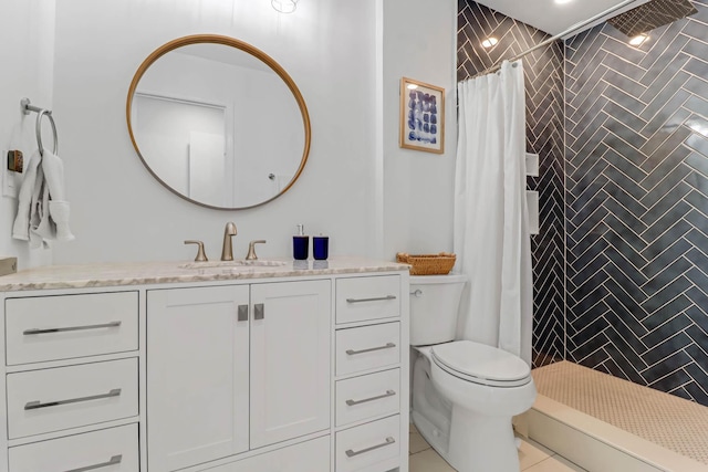 4 Beach Club Villas, Isle Of Palms, SC 29451 - full bath with vanity, toilet, tiled shower, and tile patterned floors