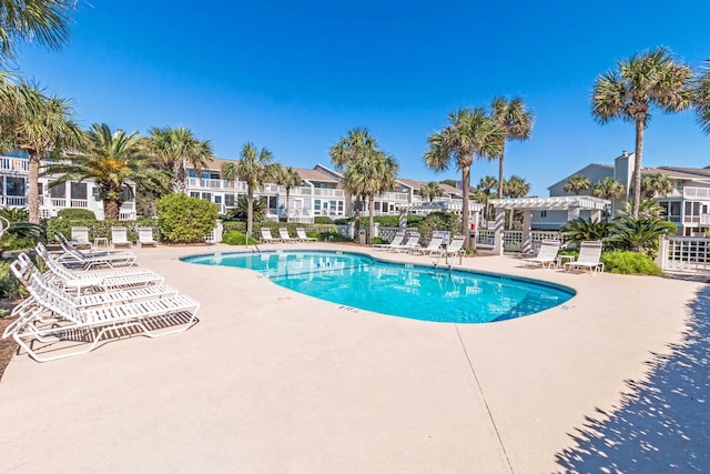 4 Beach Club Villas, Isle Of Palms, SC 29451 - community pool with a patio and a residential view