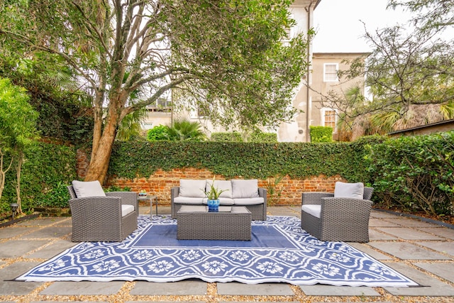 view of patio with outdoor lounge area