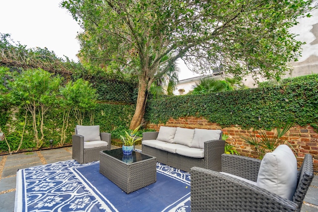 view of patio / terrace featuring an outdoor living space