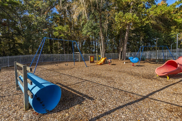 community play area with fence