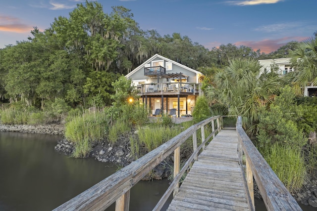 4940 Lambs Rd, North Charleston, SC 29418 - dock area with a deck with water view