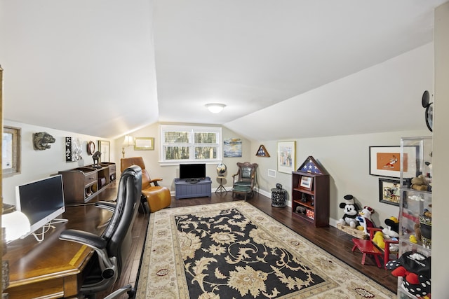 4940 Lambs Rd, North Charleston, SC 29418 - office with wood finished floors and lofted ceiling