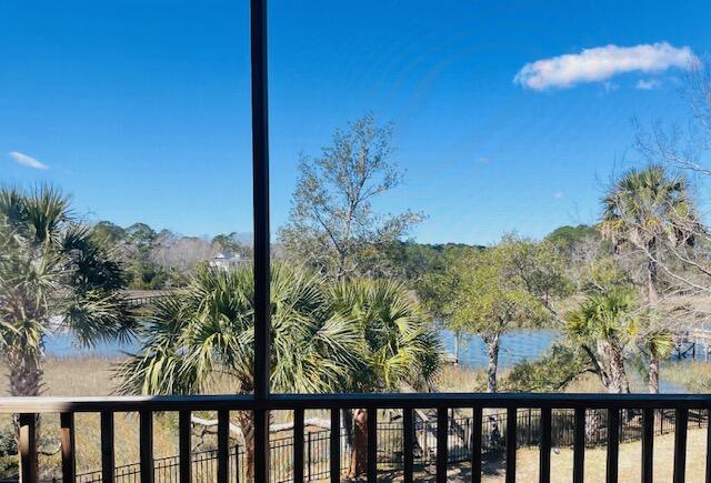 property view of water with fence