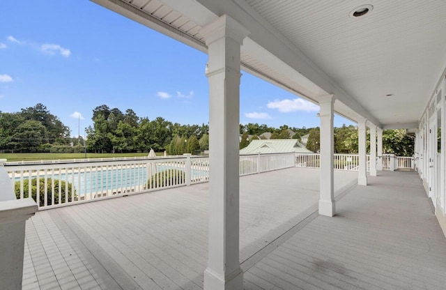 view of patio featuring a fenced in pool