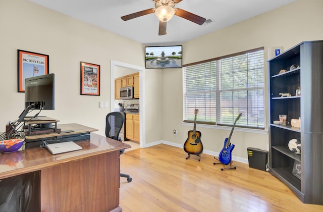 103 Trimley Ct, Goose Creek, SC 29445 - office with ceiling fan, light wood-type flooring, and baseboards