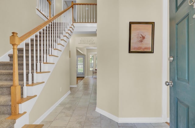 103 Trimley Ct, Goose Creek, SC 29445 - tiled foyer entrance featuring stairs and baseboards