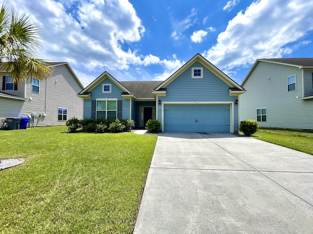 7629 High Maple Cir N, Charleston, SC 29418 - view of front of home featuring concrete driveway, a garage, and a front yard