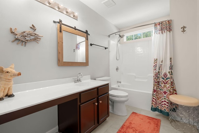 3364 Middlesboro Ave, Summerville, SC 29485 - full bath featuring toilet, vanity, shower / tub combo, and tile patterned floors