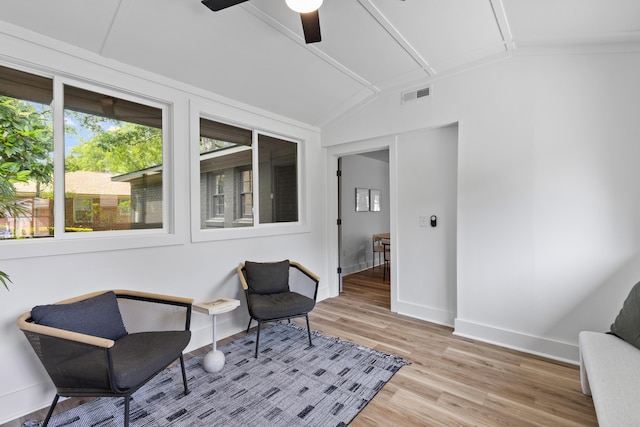 1320 Bresee St, Charleston, SC 29412 - living area with light wood-type flooring, baseboards, and ceiling fan