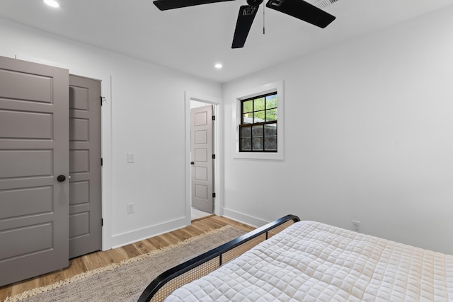 1320 Bresee St, Charleston, SC 29412 - bedroom with wood finished floors, recessed lighting, baseboards, and a ceiling fan
