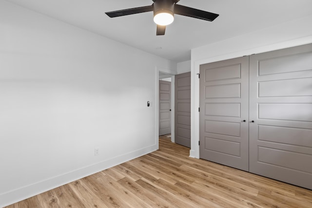 1320 Bresee St, Charleston, SC 29412 - unfurnished bedroom featuring baseboards, light wood-type flooring, a closet, and ceiling fan