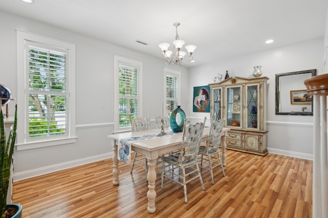 907 High Nest Ln, Charleston, SC 29412 - dining space featuring a chandelier, light wood finished floors, and recessed lighting