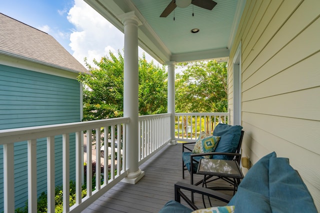 907 High Nest Ln, Charleston, SC 29412 - wooden porch featuring ceiling fan