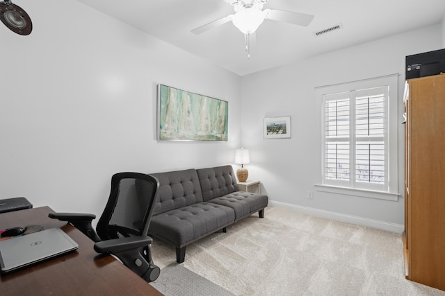 907 High Nest Ln, Charleston, SC 29412 - carpeted office space featuring baseboards and a ceiling fan