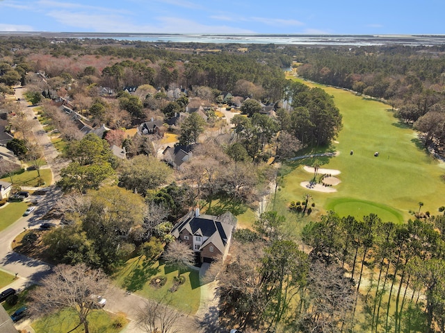 bird's eye view with golf course view