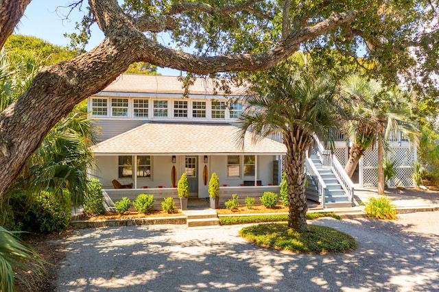 view of front of property with covered porch