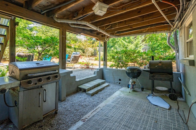 view of patio featuring grilling area