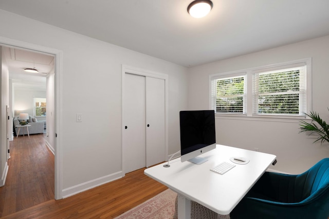 1417 Downing St, Charleston, SC 29407 - home office with attic access and wood finished floors